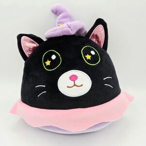 Black Cat Witch Plush Pillow Halloween Decor Stuffed Animal Kitten Toy